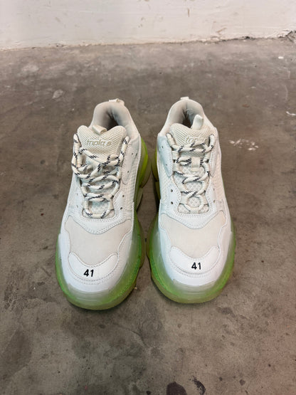 Balenciaga Triple S White-Green Clearsole (41)