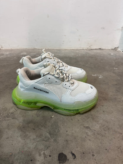 Balenciaga Triple S White-Green Clearsole (41)